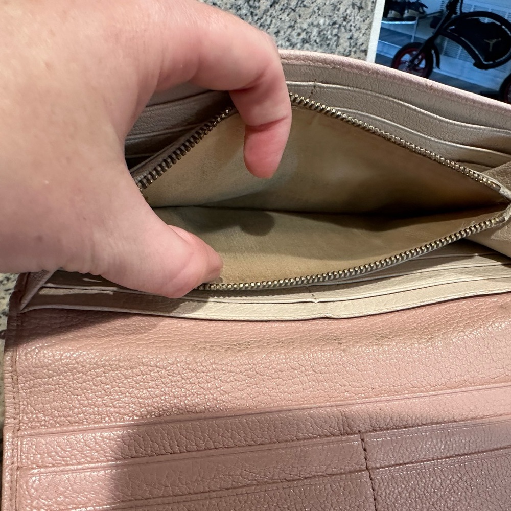 Small Call Outs Miu Miu Continental Bow Wallet Pi… - image 3